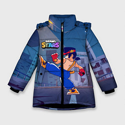 Куртка зимняя для девочки ФЭНГ КАРАТИСТ BRAWL STARS, цвет: 3D-черный