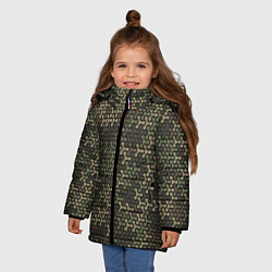 Куртка зимняя для девочки Абстрактный Охотничий Камуфляж, цвет: 3D-светло-серый — фото 2