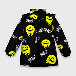 Куртка зимняя для девочки SMILE smile граффити, цвет: 3D-черный