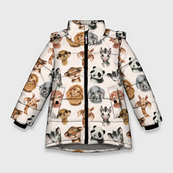 Зимняя куртка для девочки Милые дикие животные