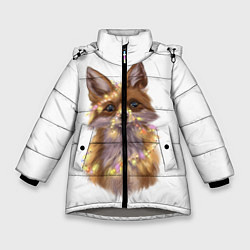 Куртка зимняя для девочки Fox with a garland, цвет: 3D-светло-серый