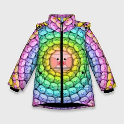 Куртка зимняя для девочки Psychedelic Lalafanfan, цвет: 3D-черный