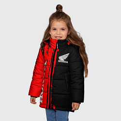 Куртка зимняя для девочки Honda марка авто, цвет: 3D-красный — фото 2