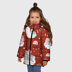 Куртка зимняя для девочки Единорог на облакеспящий единорог, цвет: 3D-светло-серый — фото 2