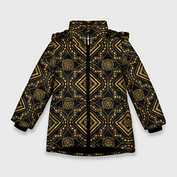 Куртка зимняя для девочки Versace classic pattern, цвет: 3D-черный