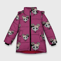 Куртка зимняя для девочки Ниндзя-мыши Клинок, рассекающий демонов Kimetsu no, цвет: 3D-красный