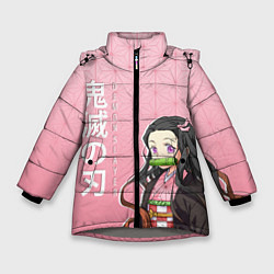 Куртка зимняя для девочки НЕДЗУКО DEMON SLAYER КЛИНОК, цвет: 3D-светло-серый