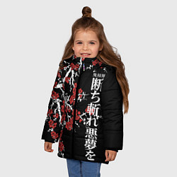 Куртка зимняя для девочки Корпус бойни демонов, цвет: 3D-черный — фото 2