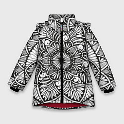 Куртка зимняя для девочки Мандала 2028-1, цвет: 3D-красный