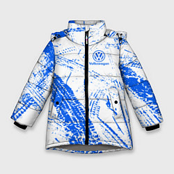 Куртка зимняя для девочки Volkswagen фольксваген АВТО, цвет: 3D-светло-серый