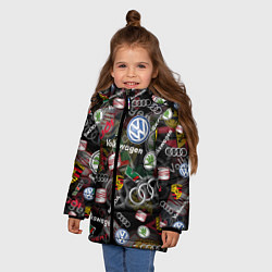 Куртка зимняя для девочки Volkswagen Group AUDI VW SEAT PORSCHE SKODA, цвет: 3D-черный — фото 2