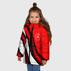 Куртка зимняя для девочки MERCEDES BENZ АБСРАКЦИЯ КРАСНАЯ, цвет: 3D-светло-серый — фото 2