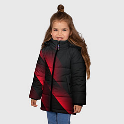 Куртка зимняя для девочки Red Fade 3D Красный градиент, цвет: 3D-черный — фото 2