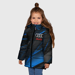 Куртка зимняя для девочки AUDI NEON STRIPES GEOMETRY LINE, цвет: 3D-светло-серый — фото 2