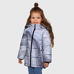 Куртка зимняя для девочки Дизайн с эффектом мрамора синего цвета, цвет: 3D-красный — фото 2
