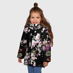 Куртка зимняя для девочки Краски весны, цвет: 3D-светло-серый — фото 2