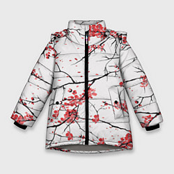 Куртка зимняя для девочки Осенние деревья, цвет: 3D-светло-серый