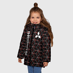Куртка зимняя для девочки Mitsubishi митсубиси, цвет: 3D-черный — фото 2