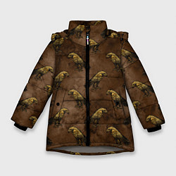 Куртка зимняя для девочки Строгий ястреб, цвет: 3D-светло-серый