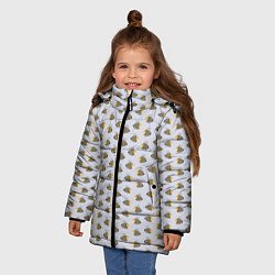 Куртка зимняя для девочки Веселые пчелы в полете, цвет: 3D-светло-серый — фото 2