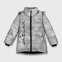 Куртка зимняя для девочки JAGUR геометрические фигуры, цвет: 3D-черный