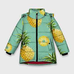 Зимняя куртка для девочки Большие ананасы