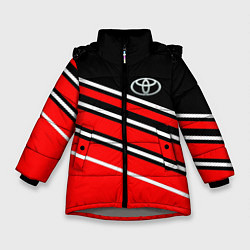 Куртка зимняя для девочки Toyot полосы, цвет: 3D-светло-серый