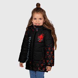 Куртка зимняя для девочки Cyberpunk 2077 samurai Паттерн, цвет: 3D-красный — фото 2
