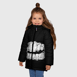 Куртка зимняя для девочки Зубы Каонаси, цвет: 3D-красный — фото 2