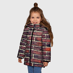 Куртка зимняя для девочки Brick Wall, цвет: 3D-красный — фото 2