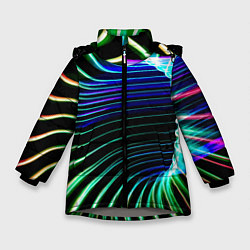 Куртка зимняя для девочки Portal Fashion pattern Neon, цвет: 3D-светло-серый
