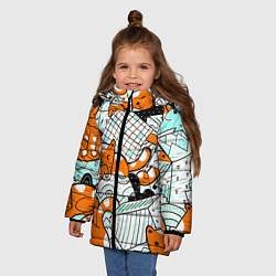 Куртка зимняя для девочки УДИВИТЕЛЬНЫЕ КОШКИ, цвет: 3D-светло-серый — фото 2
