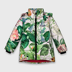 Зимняя куртка для девочки Цветы Яркое Лето