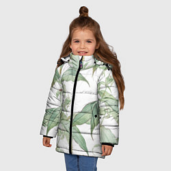 Куртка зимняя для девочки Цветы Яркая Листва, цвет: 3D-светло-серый — фото 2