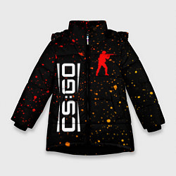 Куртка зимняя для девочки КС ГО Краска, цвет: 3D-черный