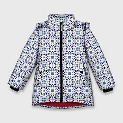 Куртка зимняя для девочки ПАТТЕРН ГЕОМЕТРИЧЕСКИЙ ЗИМНИЙ, цвет: 3D-красный