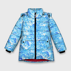 Куртка зимняя для девочки Сапфировые Кубики Льда, цвет: 3D-красный