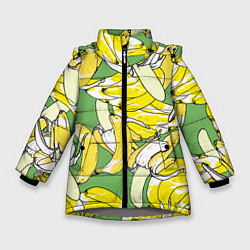 Куртка зимняя для девочки Banana pattern Summer Food, цвет: 3D-светло-серый
