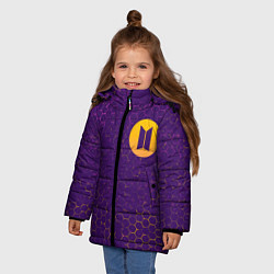 Куртка зимняя для девочки БТС Графика, цвет: 3D-черный — фото 2