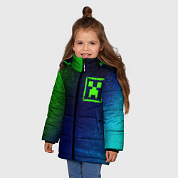 Куртка зимняя для девочки MINECRAFT Глитч, цвет: 3D-черный — фото 2