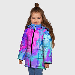 Куртка зимняя для девочки Кляксы лалафанфан, цвет: 3D-красный — фото 2