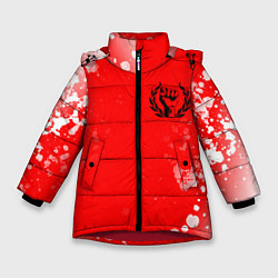 Куртка зимняя для девочки СССР - КУЛАК Брызги, цвет: 3D-красный