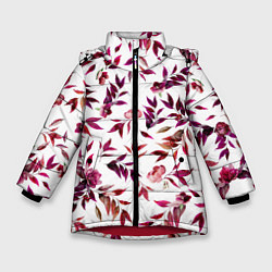 Зимняя куртка для девочки Цветы Летние Розовые