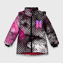 Куртка зимняя для девочки BTS КРАСКА, цвет: 3D-красный