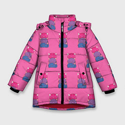 Куртка зимняя для девочки Котики светофоры, цвет: 3D-красный