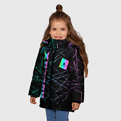 Куртка зимняя для девочки ROBLOX неоновый логотип, цвет: 3D-черный — фото 2