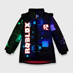 Куртка зимняя для девочки ROBLOX неоновые кубики, цвет: 3D-красный