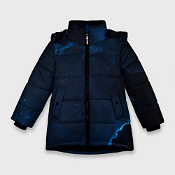 Куртка зимняя для девочки Звездные облака, цвет: 3D-черный