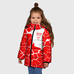 Куртка зимняя для девочки CHICAGO BULLS ЧИКАГО БУЛЛС ТРЕЩИНЫ, цвет: 3D-красный — фото 2