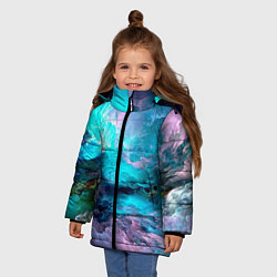 Куртка зимняя для девочки МОРСКОЙ ШТОРМ, цвет: 3D-черный — фото 2